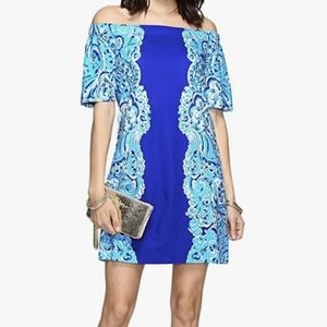 Lilly Pulitzer Tiana off the shoulder dress moon jellies